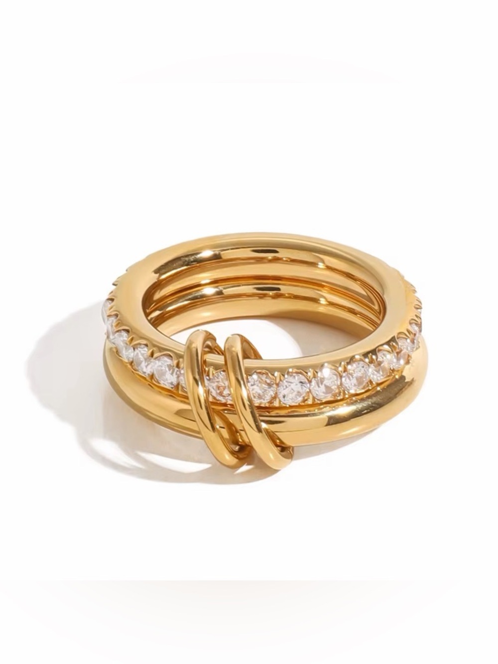SIZE 7 | 18K Gold Plated Cubic Zirconia Stackable Ring